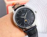 Omega De Ville Swiss 2824 Movement 40mm Italian Calfskin Leather Strap Silver Case Watch